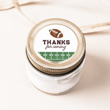 boy's football 1st birthday touchdown favor classic round sticker