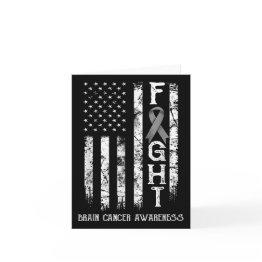 Small Brain Cancer Warrior Us Flag Invitations Front View