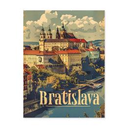 Small Bratislava Travel Ad Vintage Postinvitations Front View