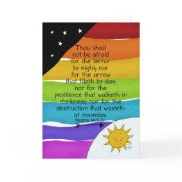 Small Brazilian Power Manager, Covid 19 Virus, Rainbow, Invitations Front View