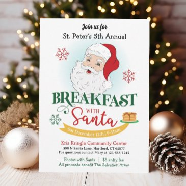 breakfast with santa christmas invitation