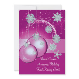 Small Breast Cancer Awareness Fund Raising Christmas Invitation Front View