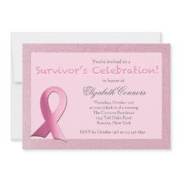 Small Breast Cancer Survivor's Celebration Invitation Front View