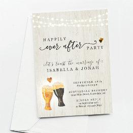 Small Brewery Wedding Reception Only Invitation Front View