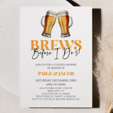 brews before i do's! beer wedding couples shower invitation