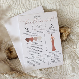 Small Bridal Party Info Invitations Will You Be My Bridesmaid Front View