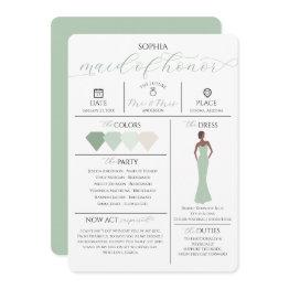Small Bridal Party Info Invitations Will You Be My Maid Of Hono Front View