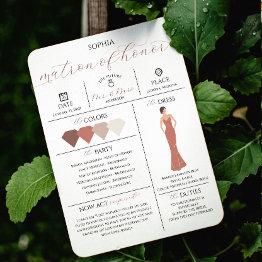 Small Bridal Party Info Invitations Will You Be My Matron Front View