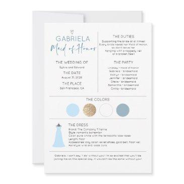 bridal party maid of honor proposal & information