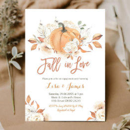 Small Bridal Shower Fall In Love Engagement Party Invitation Front View