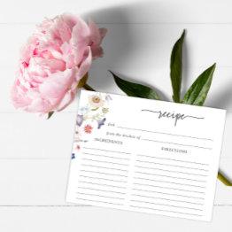 Small Bridal Shower Recipe Invitations Front View