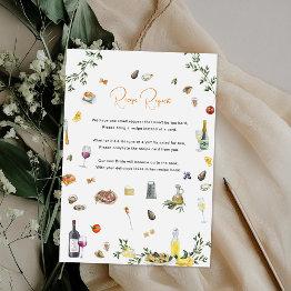 Small Bridal Shower Recipe Request Enclosure Invitations Front View