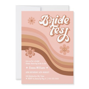bride fest groovy retro daisy bridal shower invitation