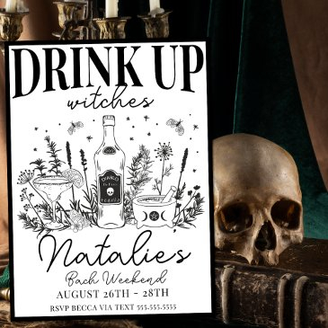 bride's coven witchy bachelorette party itinerary invitation