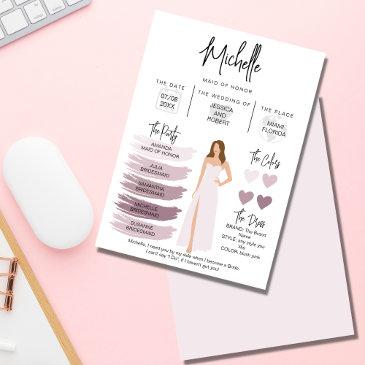 bridesmaid info invitations bridal party information