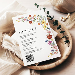 Small Bright Garden Wildflowers Wedding Details Enclosure Invitations Front View