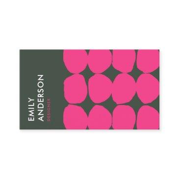 bright retro big hand drawn pink grey polka dots business invitations