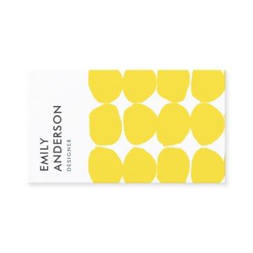 bright retro large hand drawn yellow polka dots business invitations