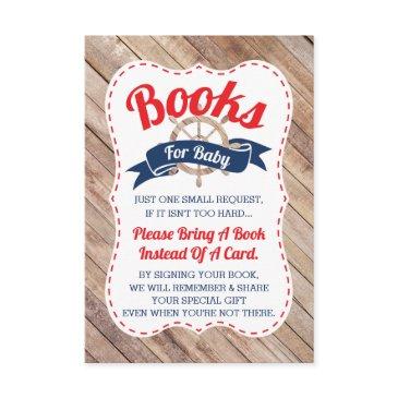 bring a book invitations, ahoy, nautical, baby shower enclosure invitations