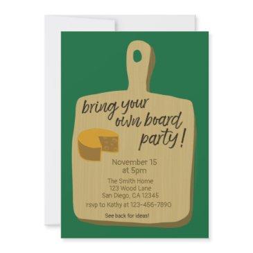 bring your own board party wisconsin football invitation