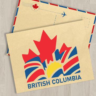 british columbia flag canada vintage souvenirs postinvitations