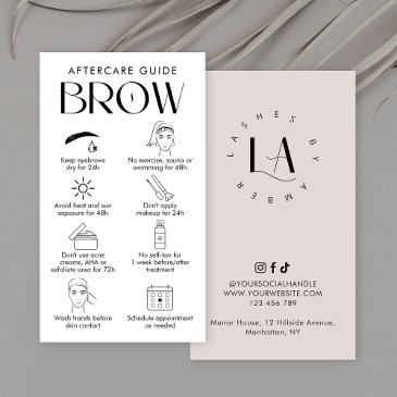 brow lamination aftercare modern logo cream business invitations