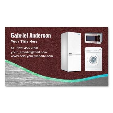 brown leather steel home appliances repair business invitations magnet