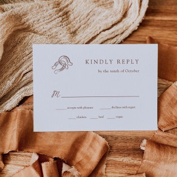 brown minimalist horseshoe wedding | meal choice rsvp invitations