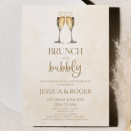 Small Brunch And Bubbly Couples Wedding Shower Brunch Invitation Front View