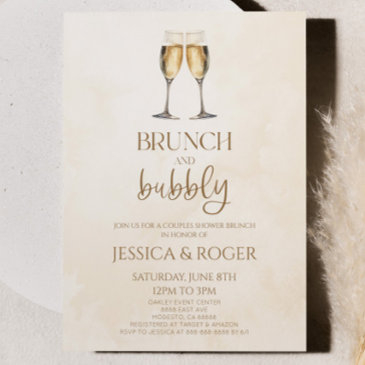 brunch and bubbly couples wedding shower brunch invitation