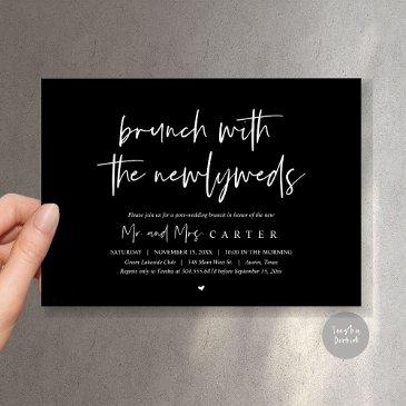 brunch with the newlyweds, post wedding, black invitation