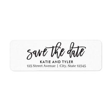 brushed charm save the date address label