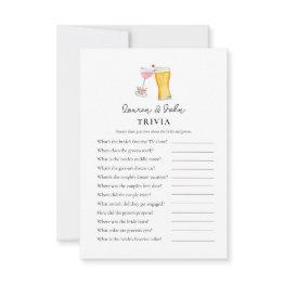 Small Bubbles And Brew Couple's Shower Trivia Games Invitation Front View