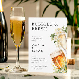 Small Bubbles And Brews Couples Shower Invitation Front View
