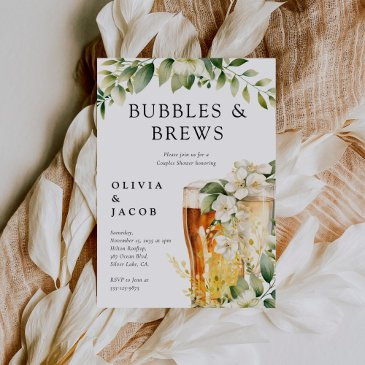 bubbles and brews couples shower invitation