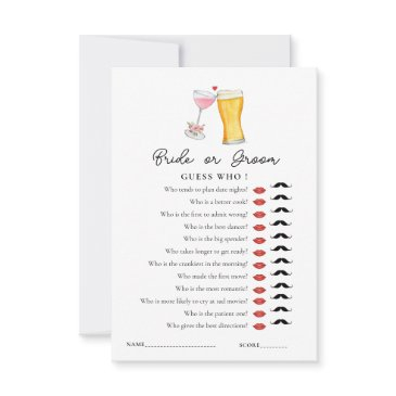 bubbles & brew 'guess who' shower game invitation