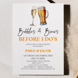 Small Bubbles Brews Before I Do's Wedding Couples Shower Invitation Front View