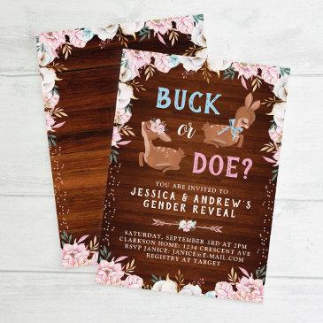 buck or doe? baby shower reveal invitation