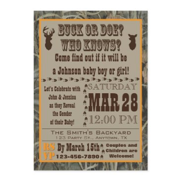 buck or doe gender reveal invitations