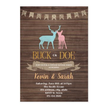 buck or doe gender reveal party invitation