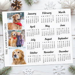 Small Budget 2025 Custom Dog Pet Photo Calendar Invitations Front View