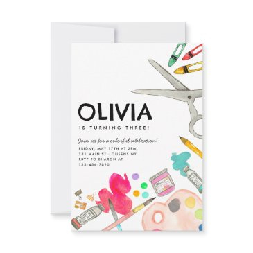 budget art artist paint party painting birthday note invitations