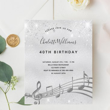 budget birthday silver music notes glitter