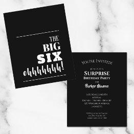 Small Budget Black And White 60th Birthday Invitations Front View