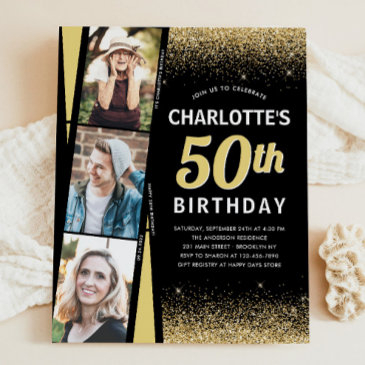 budget black gold 3 photo film glitter birthday