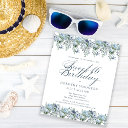 budget blue floral sweet 16 birthday invitation