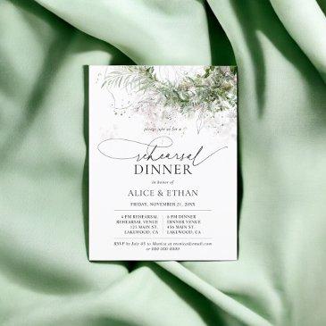 budget boho greenery script rehearsal dinner invitation postinvitations