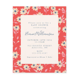 Small Budget Boho Red Blue Floral Baby Shower Front View