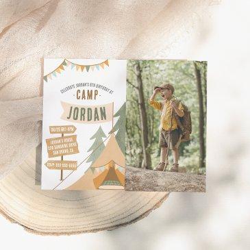 budget camping outdoor boy photo birthday party