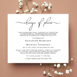 Small Budget Change Of Plans Script Wedding Announcement Front View